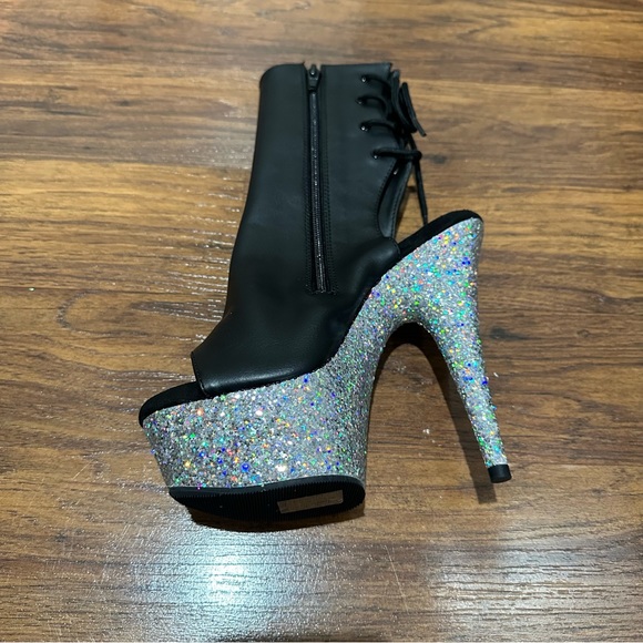 Pleaser open toe platform stiletto booties. BRAND NEW NEVER WORN! Size 6. NWT!! - Picture 6 of 11